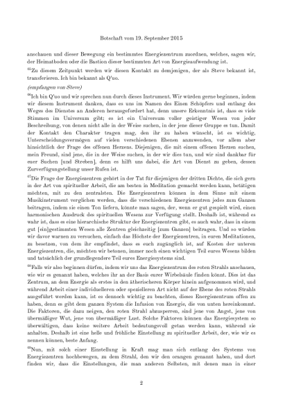 Das Prinzip von Q'uo: Bündnisbotschaften 2015